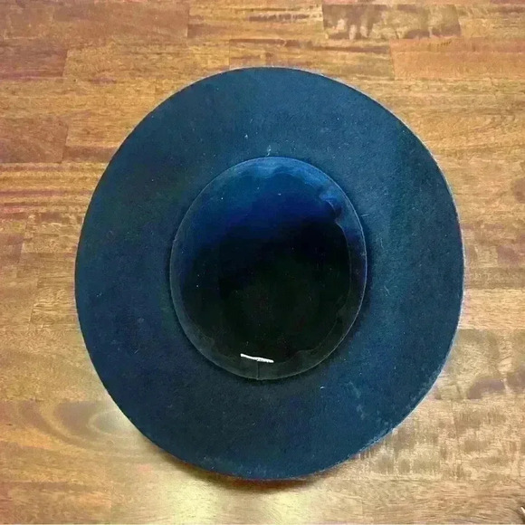 Ruggine Women’s Boho 100% Wool Laser Print Brim Panama Hat Black Brown - Picture 5 of 7